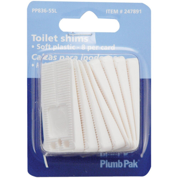Plumb Pak White Plastic Toilet Shim (8-Pack) PP836-55 450824