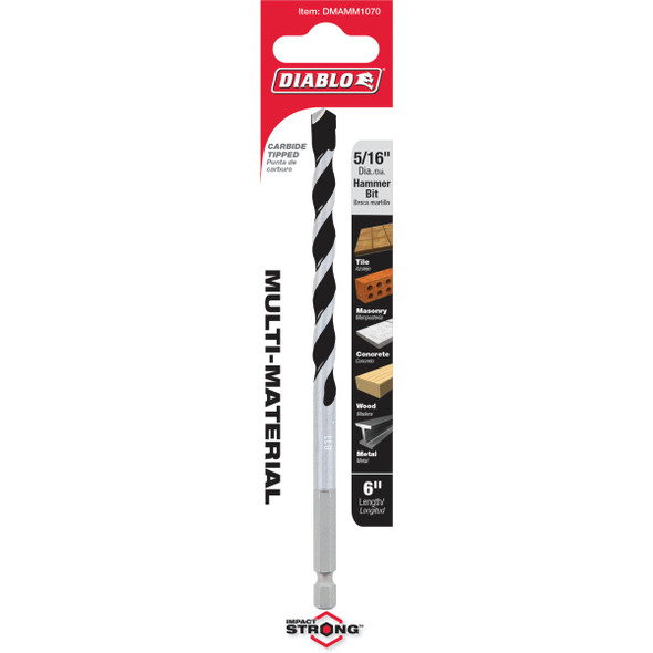 Diablo 5-16 In. x 6 In. Carbide-Tipped Multi-Material Rotary Hammer Drill Bit DMAMM1070 317087