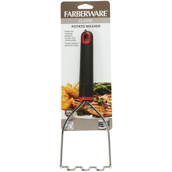 Farberware Stainless Steel Potato Masher with Black Handle Farberware Stainless Steel Potato Masher with Black Handle