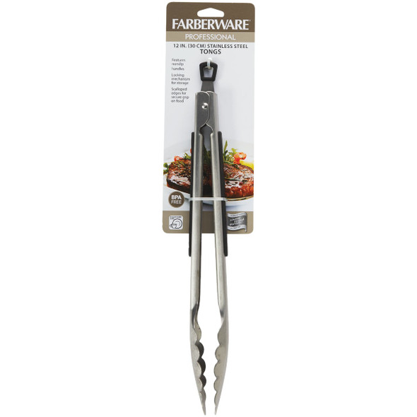 Farberware Pro 12 In. Stainless Steel Locking Tongs