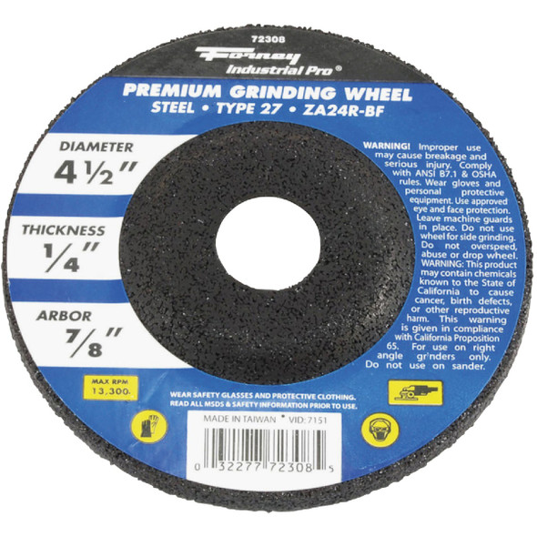 Forney 4-1/2" 27 Grinding Wheel 72308