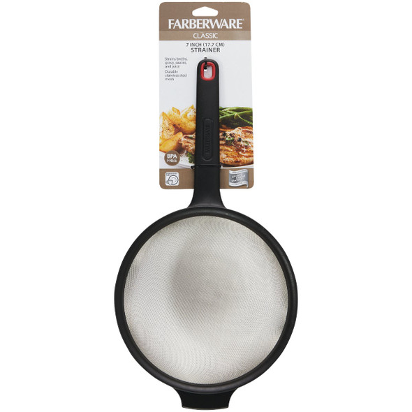 Farberware Classic 7 In. Dia. Black Strainer