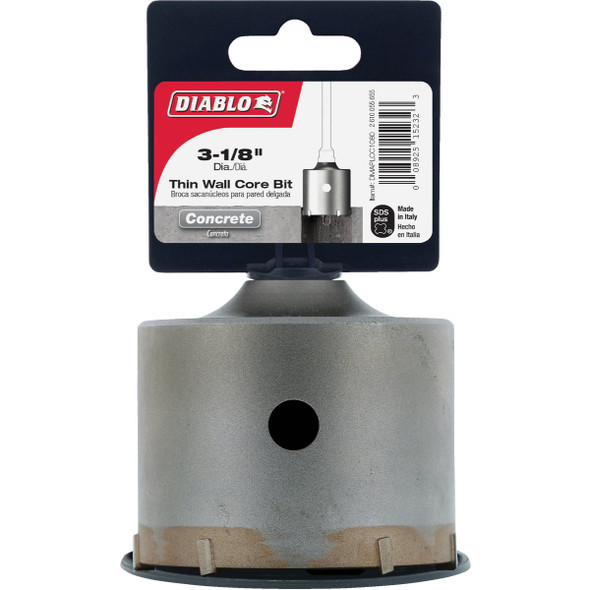 Diablo SDS-Plus 3-1/8 In. Thin Wall Core Rotary Hammer Drill Bit DMAPLCC1080
