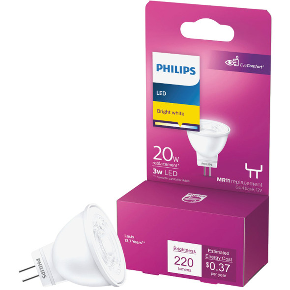 Philips 20W Equivalent Bright White MR11 Bi-Pin LED Floodlight Light Bulb 567206