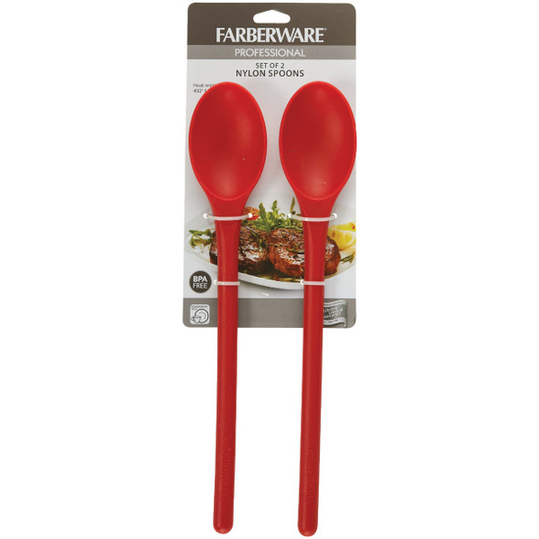 Farberware Pro Red Nylon Mixing Spoon (2-Piece)