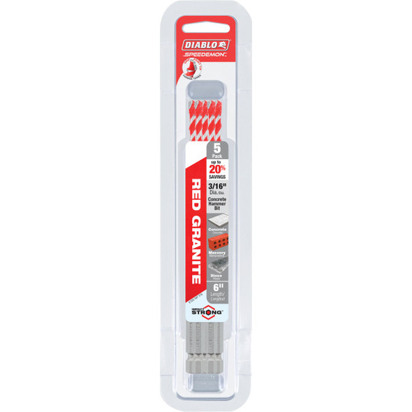 Diablo 3-16x6 Hammerdrill Bit DMARG1030-P5 319584
