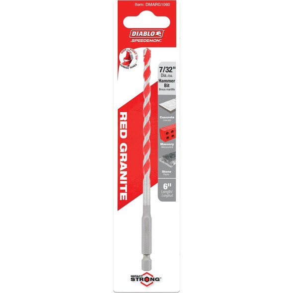 Diablo SPEEDemon 7-32 In. x 6 In. Red Granite Carbide Rotary Hammer Drill Bit DMARG1060 320467