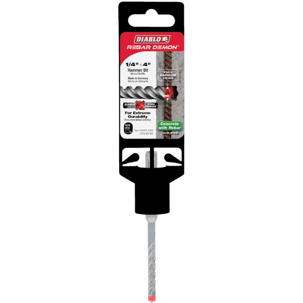 Diablo Rebar Demon 1/4 In. x 4 In. SDS-Plus Full Carbide Rotary Hammer Drill Bit