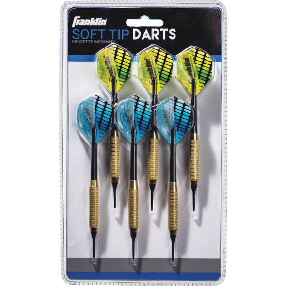 Franklin Brass-Coated Steel 18 Gm. Soft Tip Dart Set (6-Pack) 56010