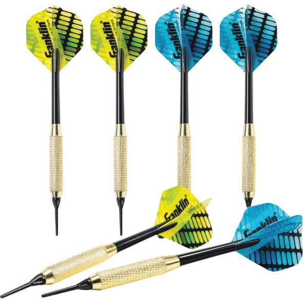 Franklin Brass-Coated Steel 18 Gm. Soft Tip Dart Set (6-Pack)
