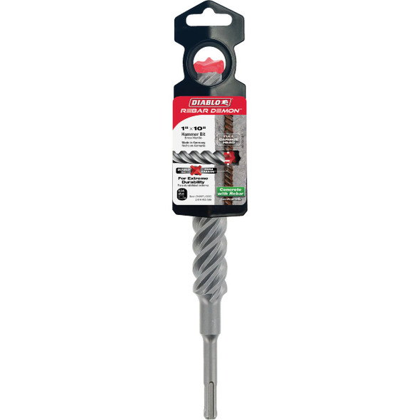 Diablo Rebar Demon 1 In. x 10 In. SDS-Plus Full Carbide Rotary Hammer Drill Bit