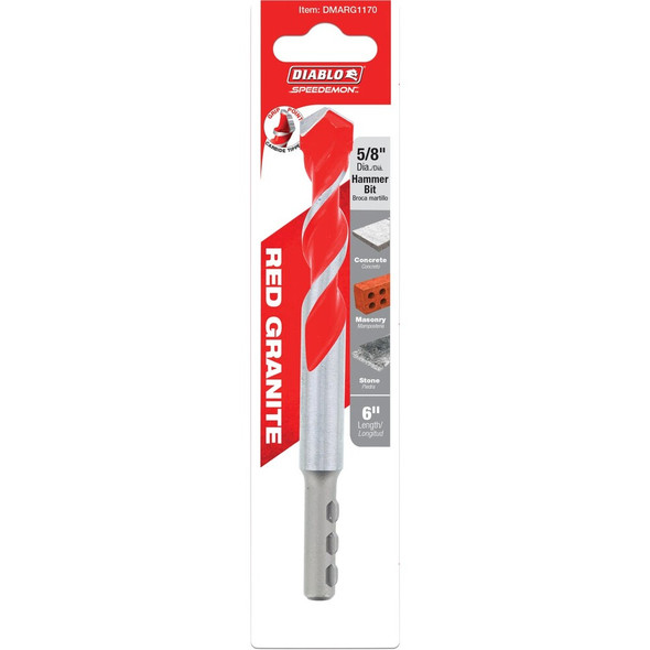 Diablo SPEEDemon 5-8 In. x 6 In. Red Granite Carbide Rotary Hammer Drill Bit DMARG1170 325665