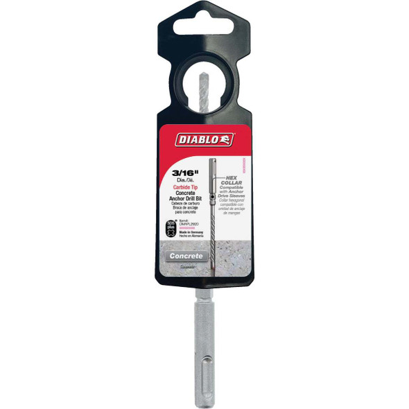 Diablo SDS-Plus Anchor 3/16 In. x 6 In. Full Carbide Rotary Hammer Drill Bit