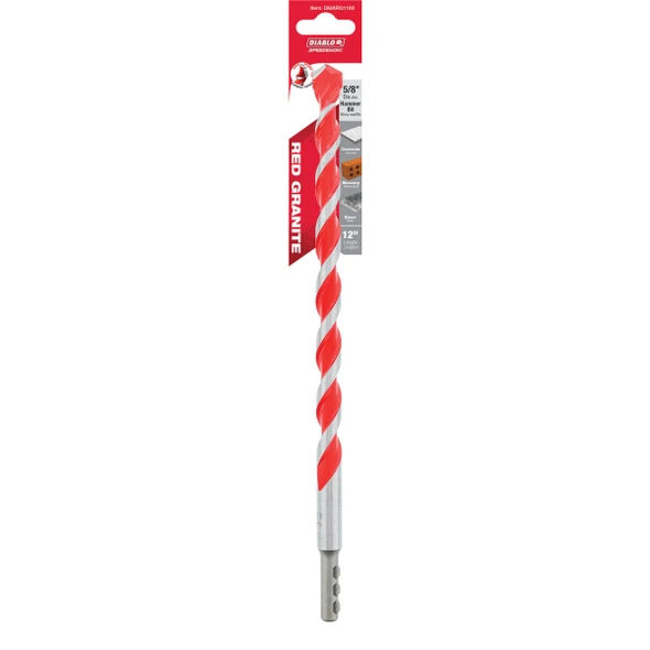Diablo SPEEDemon 5-8 In. x 12 In. Red Granite Carbide Rotary Hammer Drill Bit DMARG1180 325824
