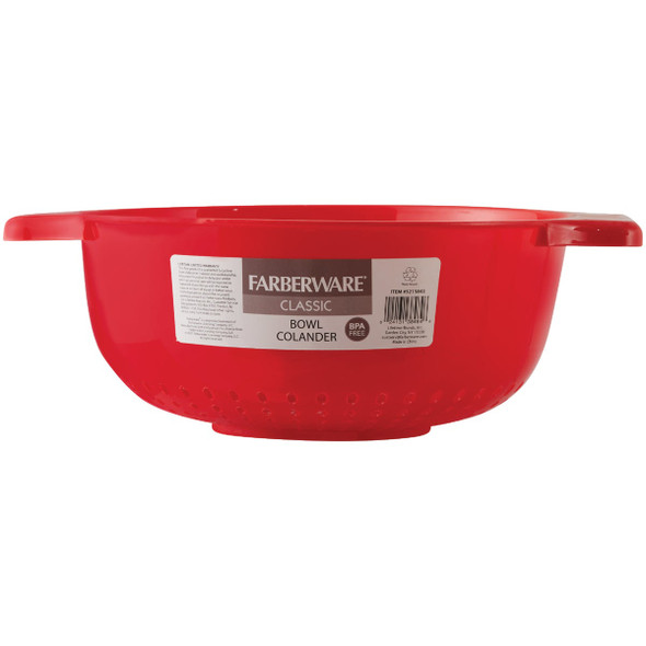 Farberware 5 Qt. Red Plastic Colander