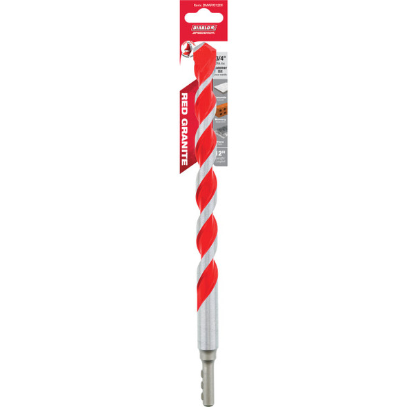 Diablo SPEEDemon 3-4 In. x 12 In. Red Granite Carbide Rotary Hammer Drill Bit DMARG1200 326191