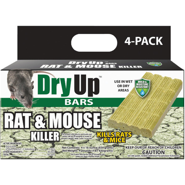 Dry Up Rat & Mouse Killer Moisture Resistant Bars (4-Pack) DRY-BAR