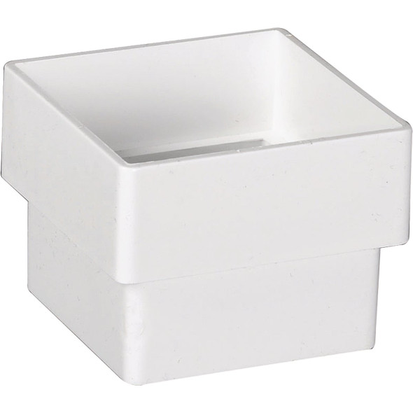 Amerimax 2 In. Contemporary Square White Vinyl Downspout Connector T0523HP
