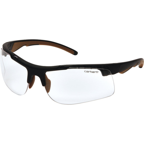 Carhartt Rockwood Black Frame Safety Glasses with Clear Anti-Fog Lenses CHB710DT