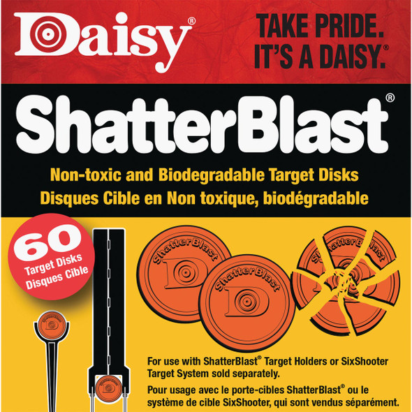 Daisy ShatterBlast 2 In. Hunter Orange Clay Target (60-Pack) 990873-406