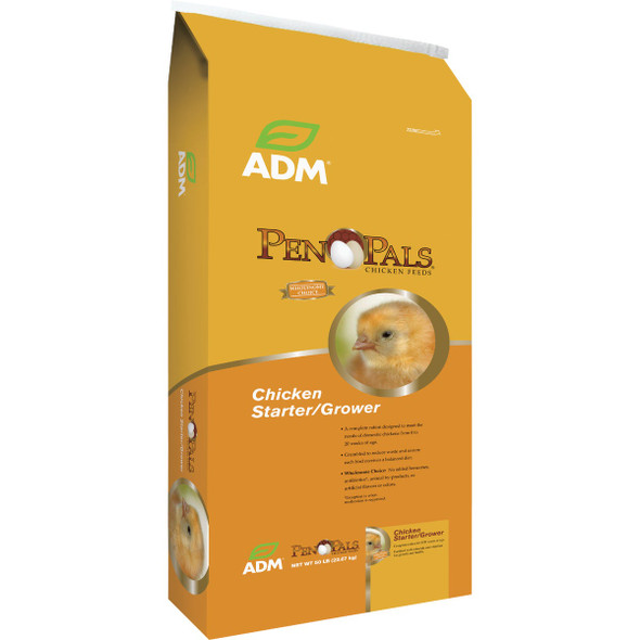 ADM Pen Pals 25 Lb. Chicken Starter/Grower Chicken Feed 70009AAA46 ADM Pen Pals 25 Lb. Chicken Starter/Grower Chicken Feed 70009AAA46