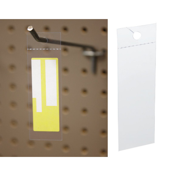 Hopp 4 In. Clear Plastic Peg Hook Label Holder (250-Pack) 989975