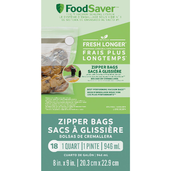 FoodSaver FreshSaver Vacuum Zipper Quart Bags (18-Count) 2159427