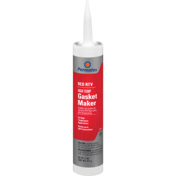 Permatex 11 Oz. High-Temp Red RTV Silicone Gasket Maker 81409