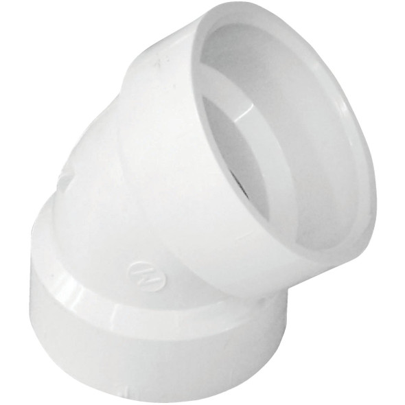 IPEX 1-1/2 In. Schedule 40 45 Deg. Short Radius DWV PVC Elbow (1/8 Bend) 192521P