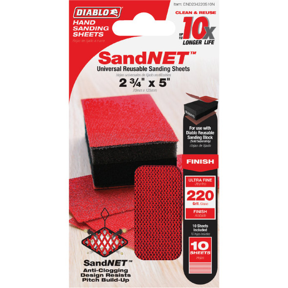 Diablo 10pk 2-3/4" 220g Sandnet DND234220S10N