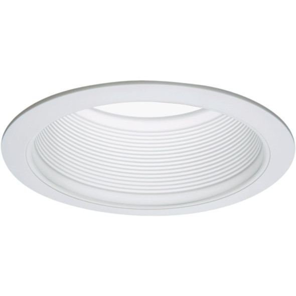 Halo 6 In. White Baffle Recessed Light Fixture Trim with 2 Removable Rings