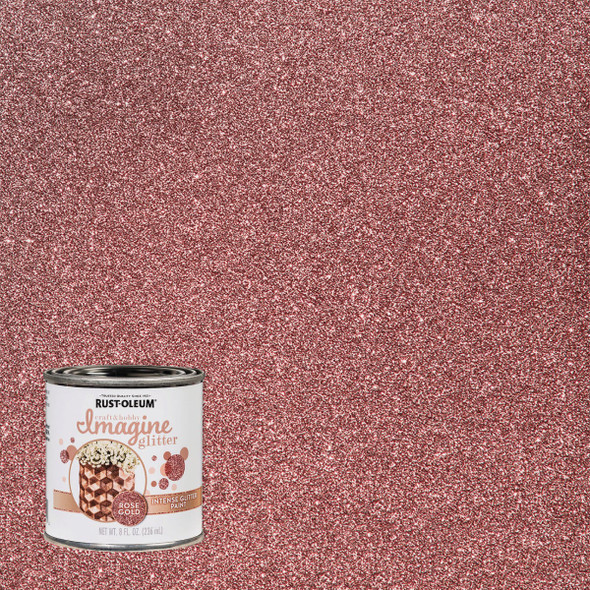 Rust-Oleum Imagine Craft & Hobby 8 Oz. Intense Rose Gold Glitter Paint 349200