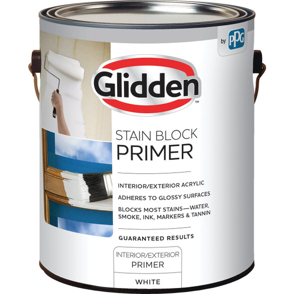 Glidden Stain Block Primer; Interior/Exterior Primer 1 Gallon GLSBIE60WH/01