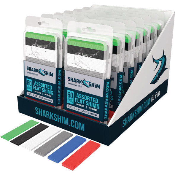 Shark Shim 4 In. L Flat Polypropylene Shim, Assorted Thicknesses (60-Count) SH-FS60A 265276