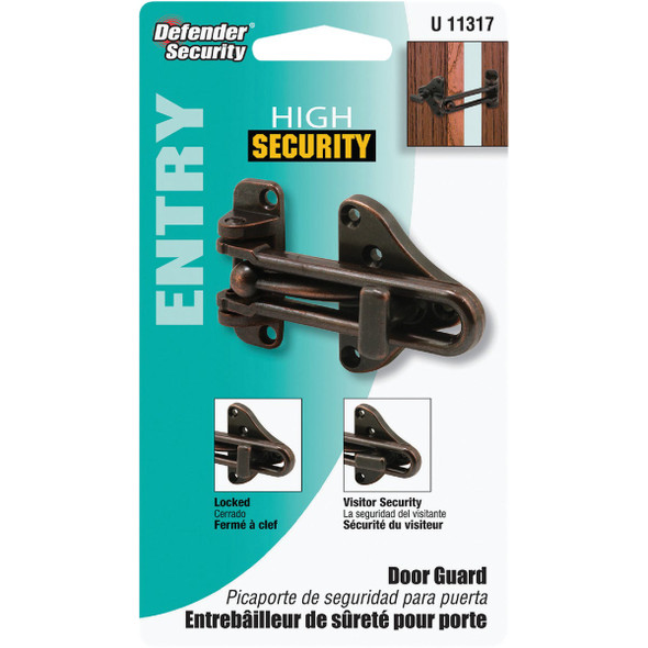 Defender Security Bronze Swing Bar Door Guard with Lock U 11317 203057