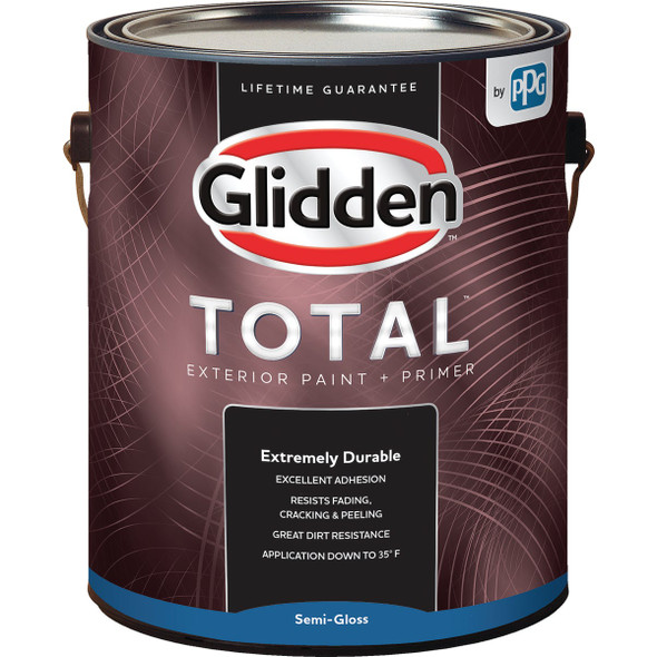 Glidden Total Exterior Paint + Primer Semi-Gloss Midtone Base 1 Gallon