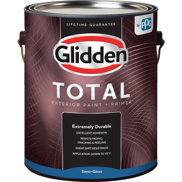 Glidden Total Exterior Paint + Primer Semi-Gloss Ultra Deep Base 1 Gallon