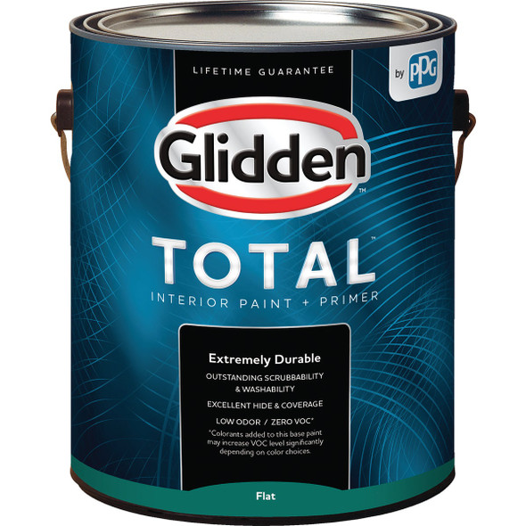 Glidden Total Interior Paint + Primer Flat Ultra Deep Base 1 Gallon GLTIN10DB/01
