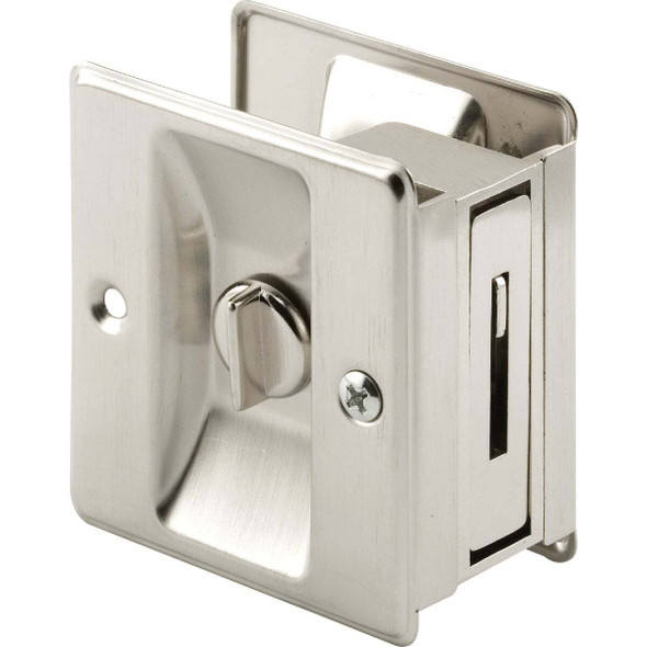 Prime-Line 2-3/4 In. Satin Nickel Pocket Door Privacy Lock N 7239