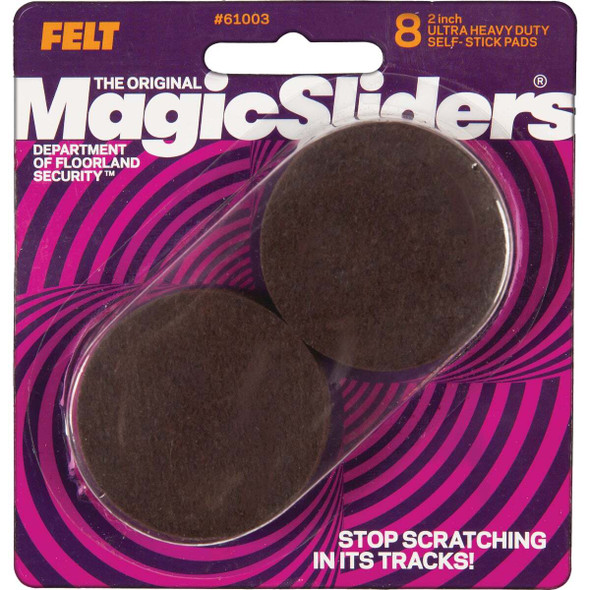 Magic Sliders 2" Rnd Brown Furn Pad 61003