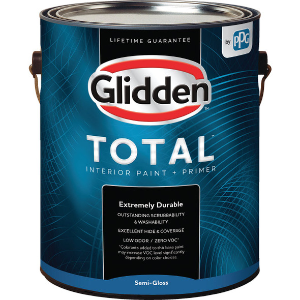 Glidden Total Interior Paint + Primer Semi-Gloss Midtone Base 1 Gallon