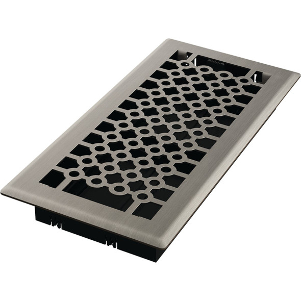 Imperial San Francisco 4 In. x 10 In. Brushed Nickel Steel Floor Register RG3410