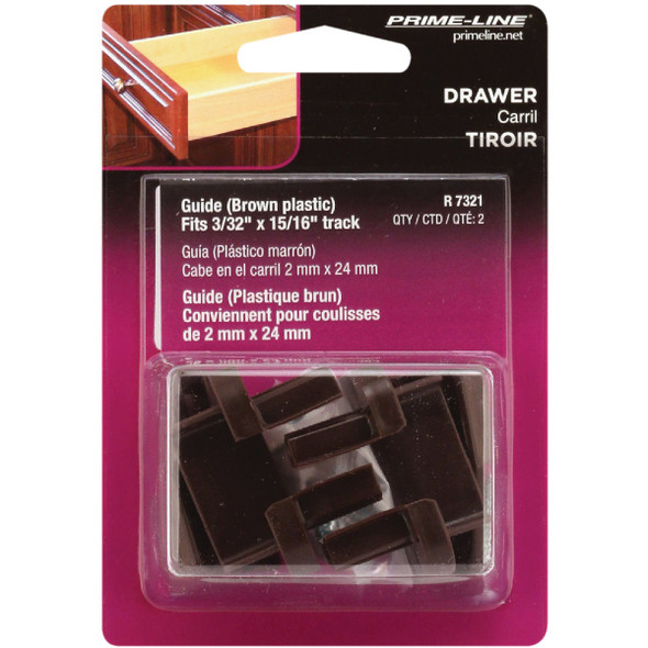 Prime-Line Brown Plastic Drawer Track Guide Kit Prime-Line Brown Plastic Drawer Track Guide Kit