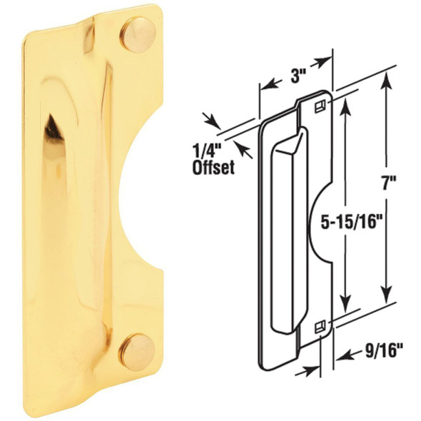 Defender Security 3 In. x 7 In. Polished Brass Latch Guard U 9502