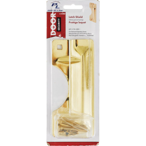 Defender Security 3 In. x 7 In. Polished Brass Latch Guard U 9502 201480
