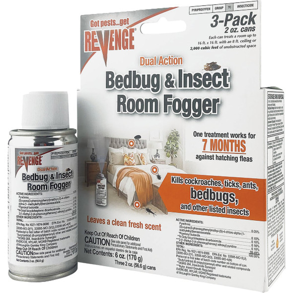 REVENGE 2 Oz. Dual Action Bedbug Indoor Insect Fogger (3-Pack) 4673