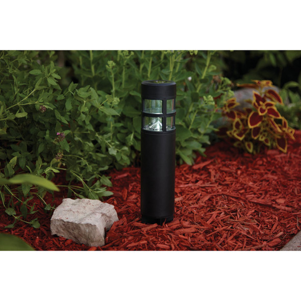 Outdoor Expressions Black 3 Lumens Metal Solar Path Light