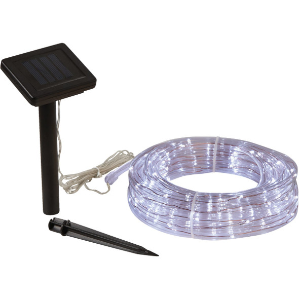 Outdoor Expressions 28 Ft. 100-Light LED Cool White Solar Rope Light B-22CW