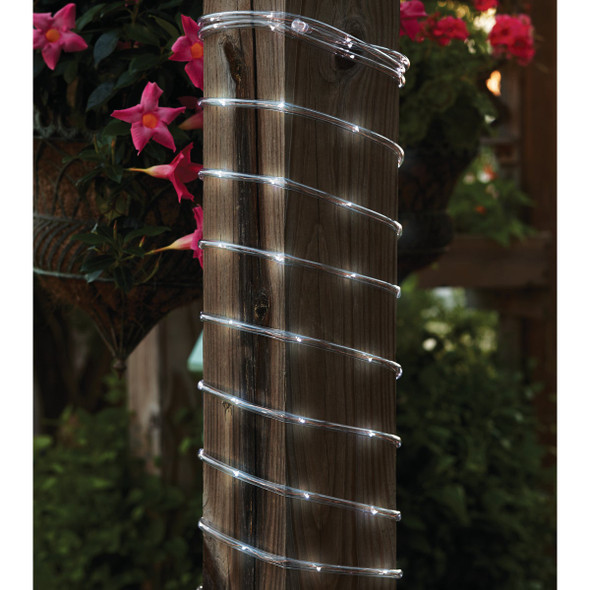 Outdoor Expressions 28 Ft. 100-Light LED Cool White Solar Rope Light B-22CW 802074