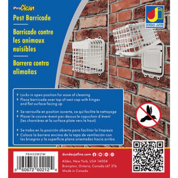Dundas Jafine ProClean 4 In. Plastic Pest Barricade Vent Guard PBH50WZW